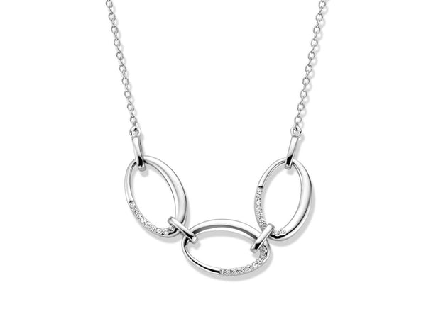 Collier argent rhodie + oxydes