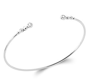 Bracelet jonc argent + oxydes