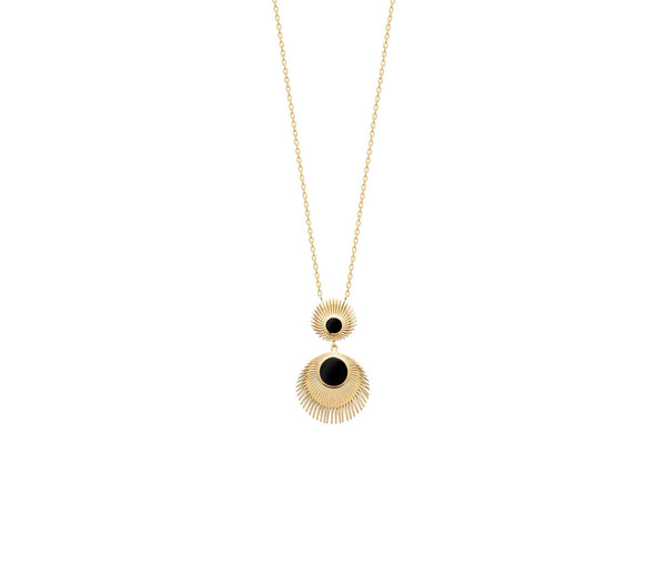 COLLIER FANTAISIE AGATE NOIRE