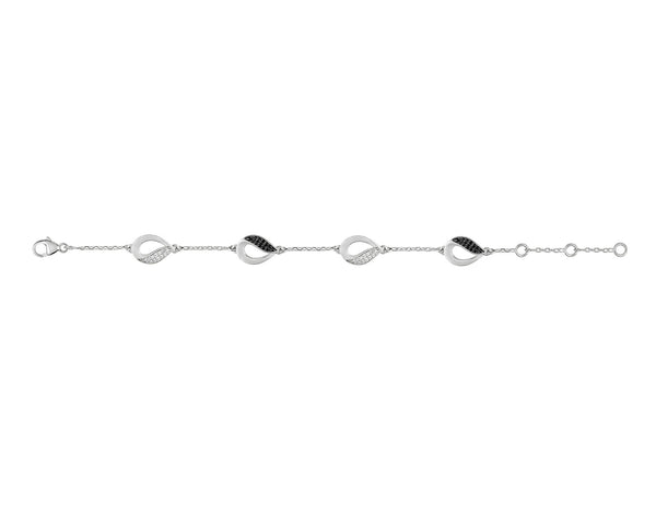 BRACELET GOUTTES ARGENT ET ZIRCONIUM
